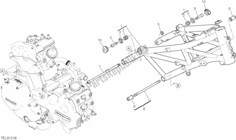 Wszystkie części do Rama Ducati Multistrada 1260 Enduro Thailand 2019